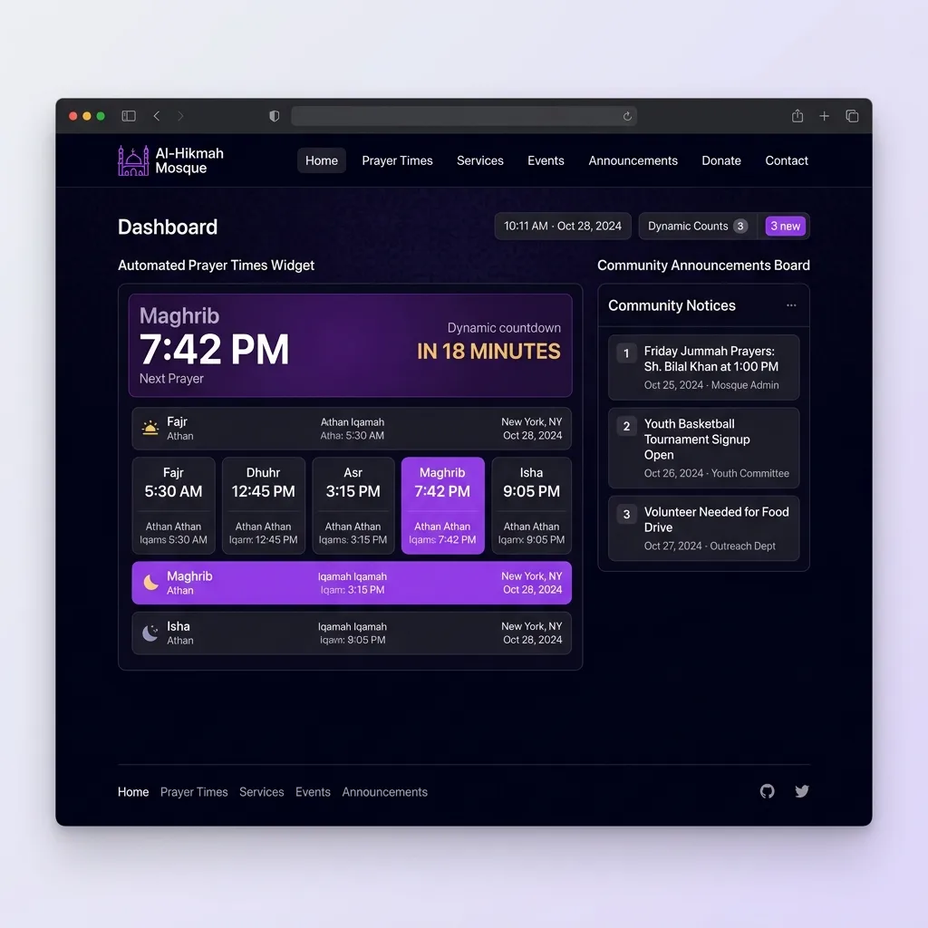 Community Mosque Automation